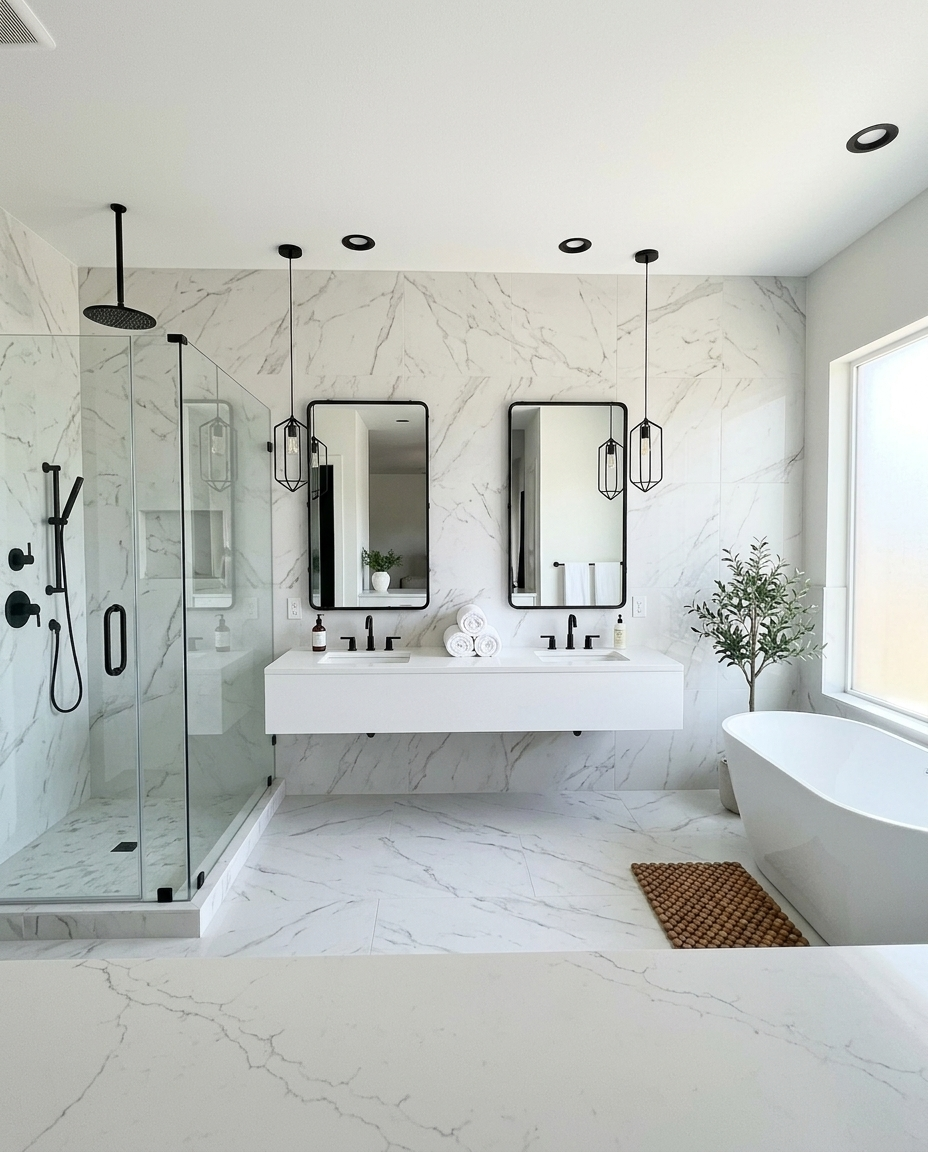 Marble spa bath build